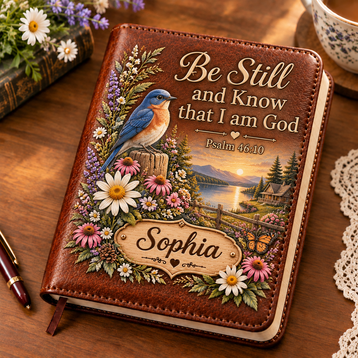 📖Personalized Leather Scripture Notebook