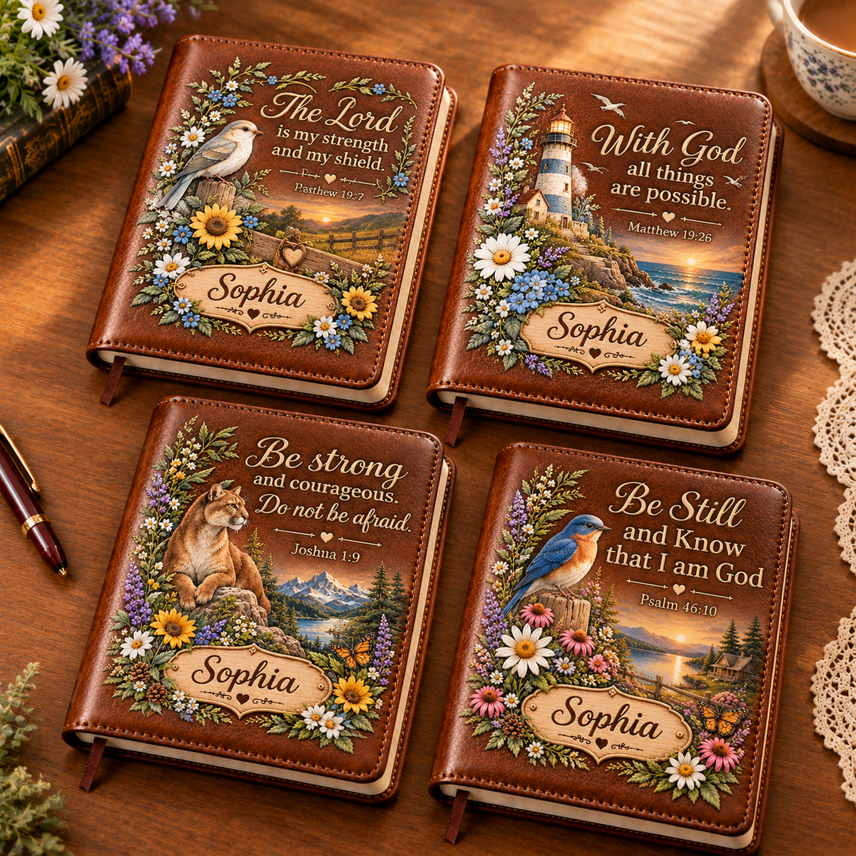 📖Personalized Leather Scripture Notebook