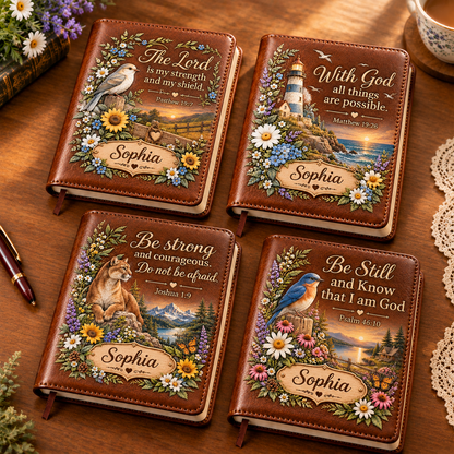 📖Personalized Leather Scripture Notebook