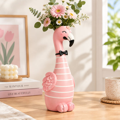 🦩Whimsical Pink Flamingo Flower Vase Set