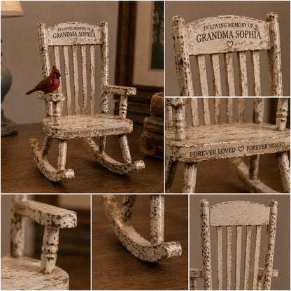 🐦Personalized Memorial Rocking Chair Keepsake – Remembrance Cardinal Decor