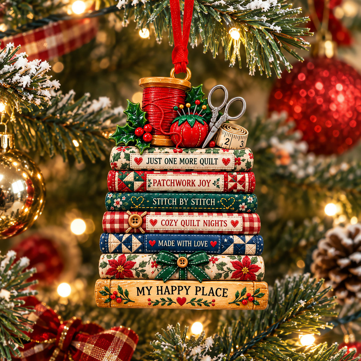 📚✨Stacked Book Keepsake Ornament