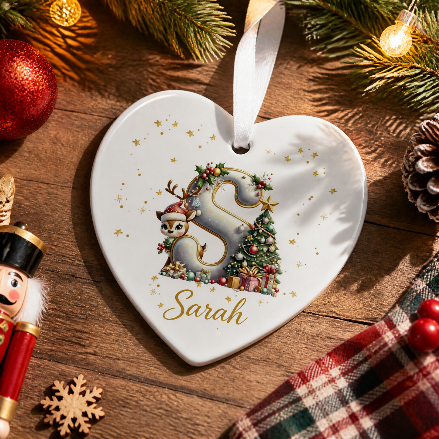 💖🎄Personalized Christmas Initial Ornaments – Keepsake Holiday Collection