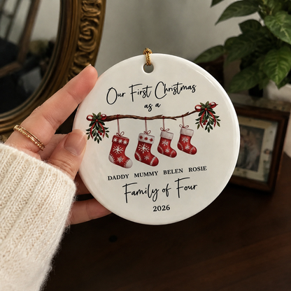 Personalised First Christmas as a Family Ornament