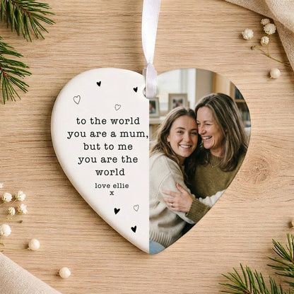 ❤️ Personalised Mum Photo Keepsake – Ceramic Hanging Heart