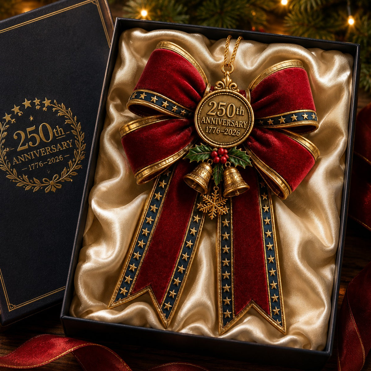 250th Anniversary Bow Christmas Tree Ornament