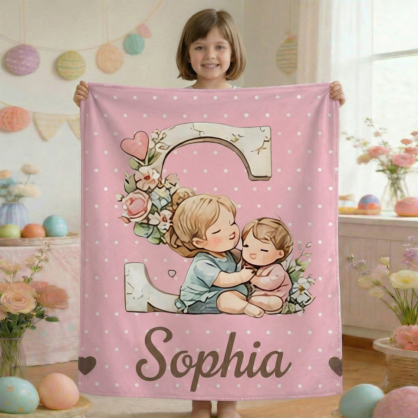 Personalized Mother & Child Alphabet Blanket – A Cozy, Custom Gift for Baby’s First Moments