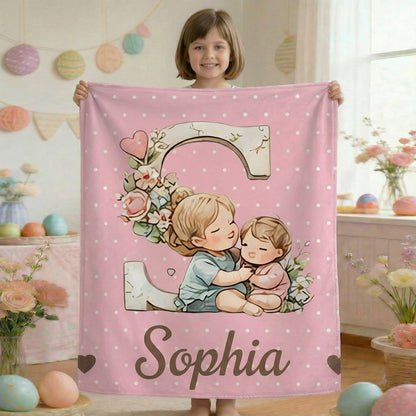 Personalized Mother & Child Alphabet Blanket – A Cozy, Custom Gift for Baby’s First Moments