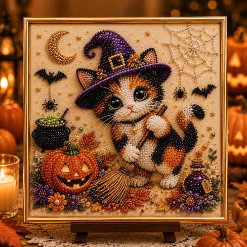 🎃DIY Halloween Cat Pearl Bead Painting Kit