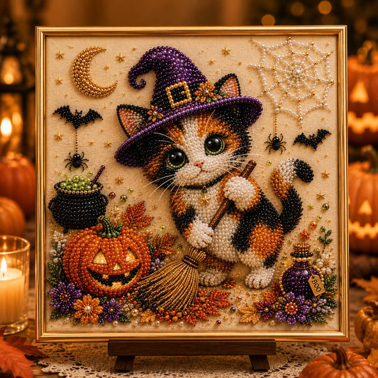 🎃DIY Halloween Cat Pearl Bead Painting Kit
