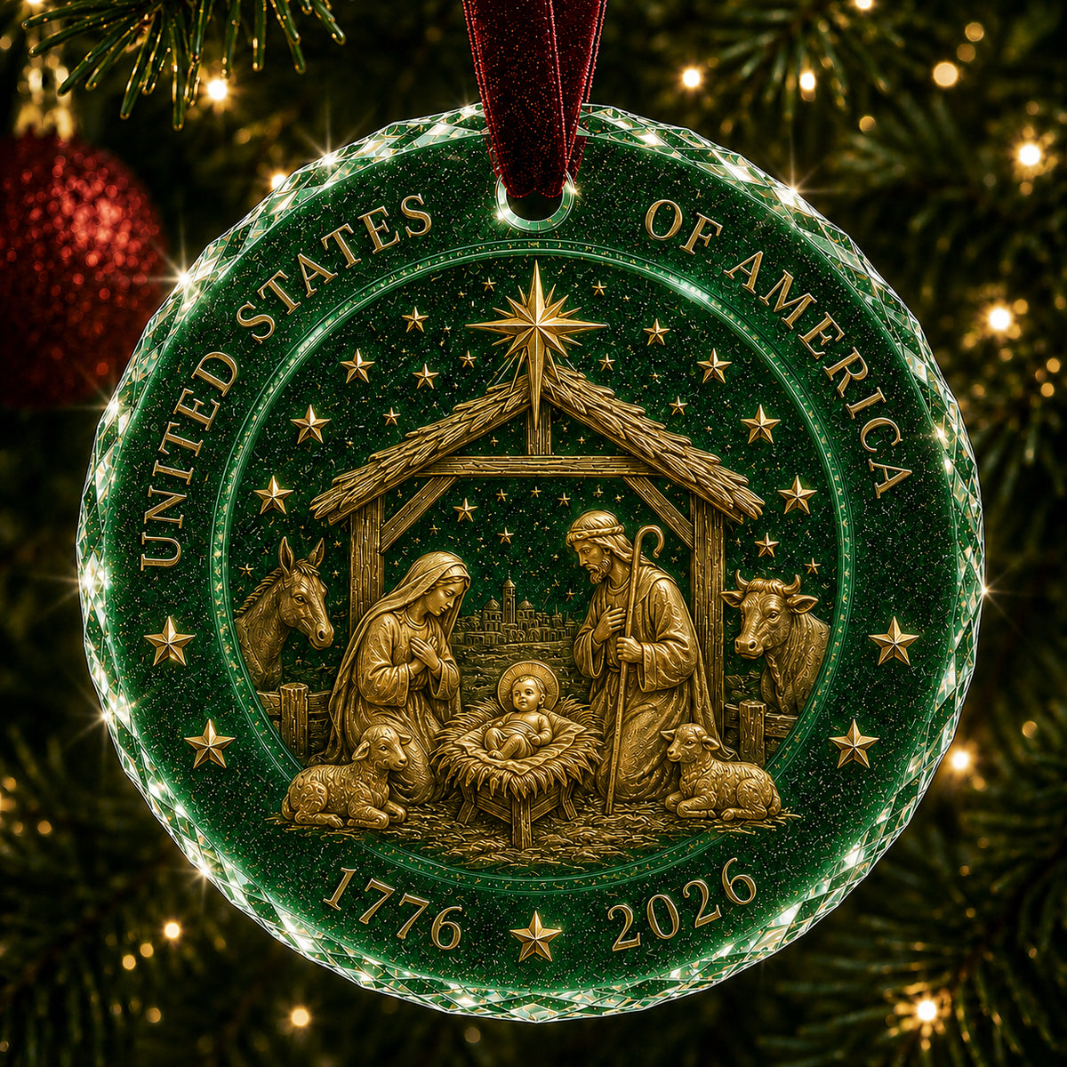 US 250th Anniversary Ornament – Patriotic Freedom & Legacy Keepsake (1776-2026)