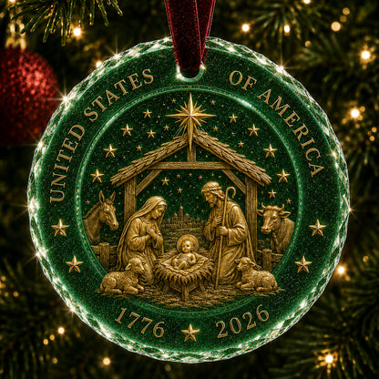 US 250th Anniversary Ornament – Patriotic Freedom & Legacy Keepsake (1776-2026)