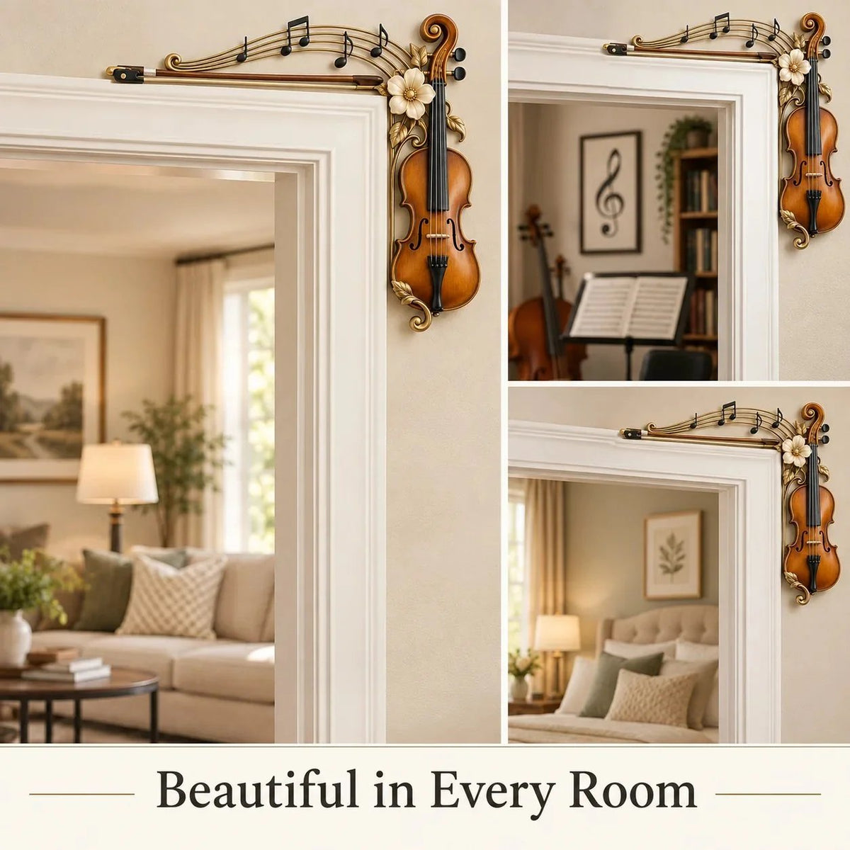 🎻 Violin & Music Notes Door Topper | Musical Wall Accent