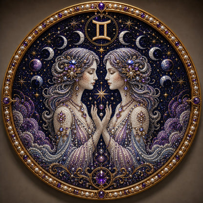 🌙♈ 12 Zodiac Signs Pearl Art Kit