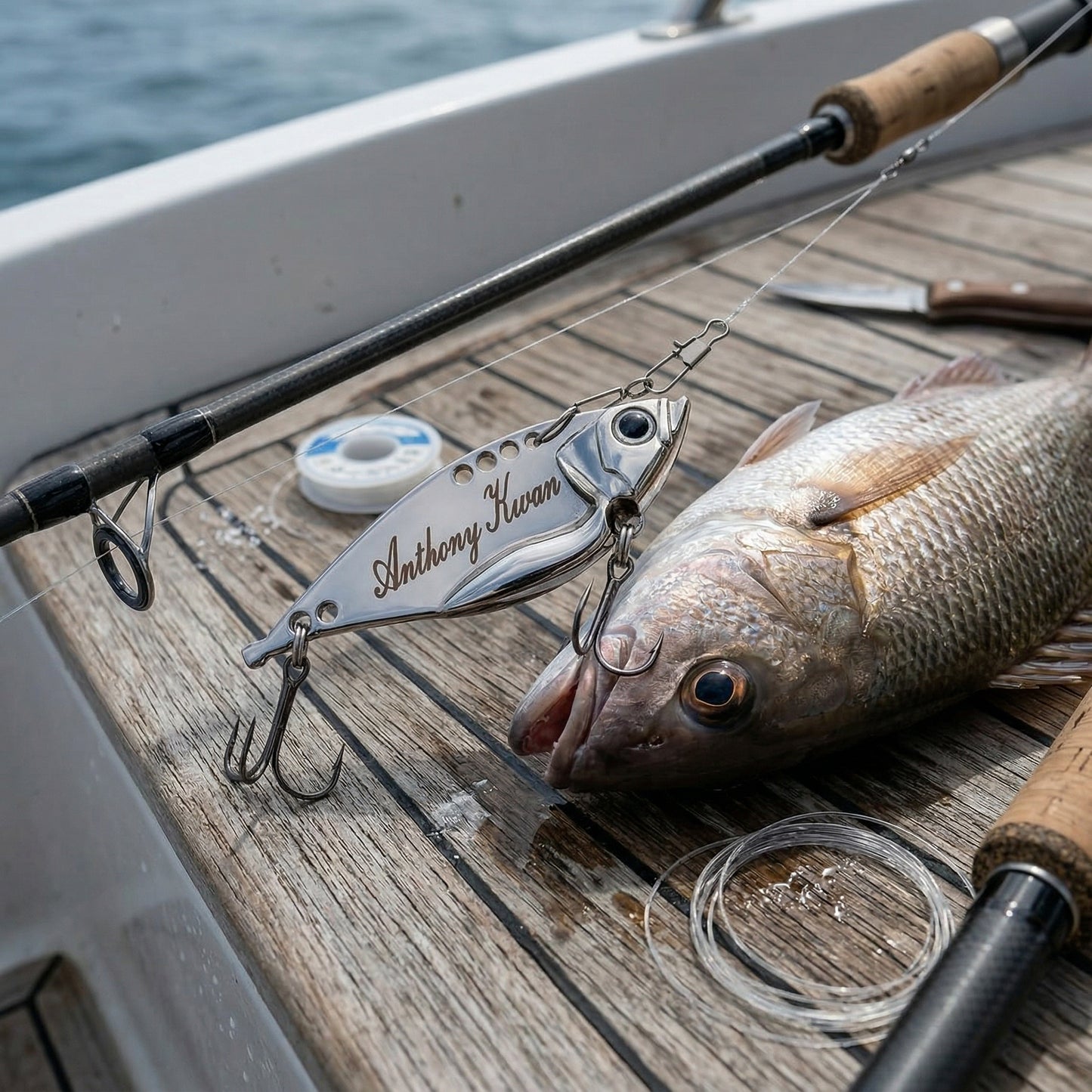 Custom Laser Engraved Fishing Lure: Personalized Gift for Dad
