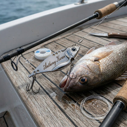 Custom Laser Engraved Fishing Lure: Personalized Gift for Dad