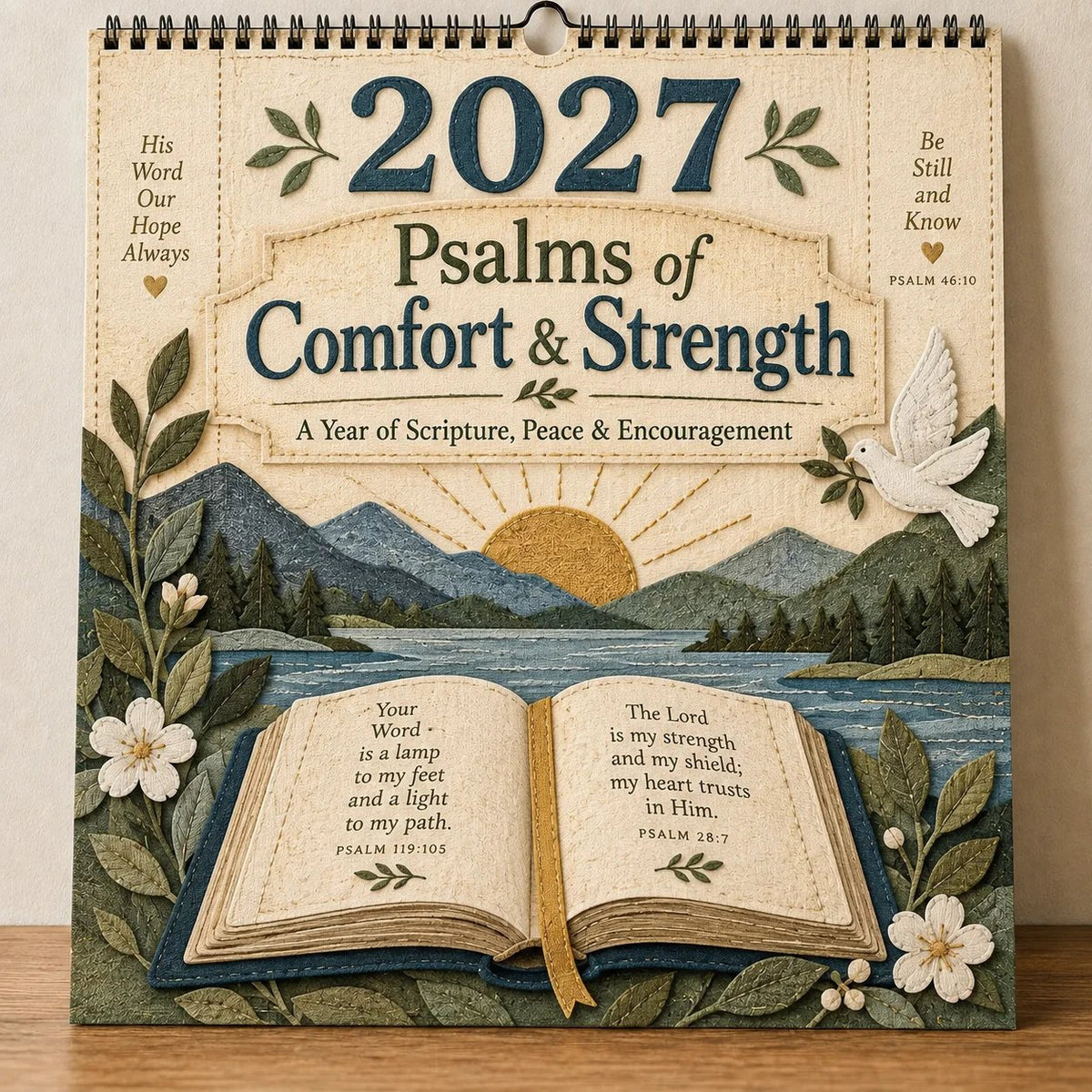 2027 Psalms of Comfort Strength Wall Calendar –  Year of Scripture, Peace & Encouragement