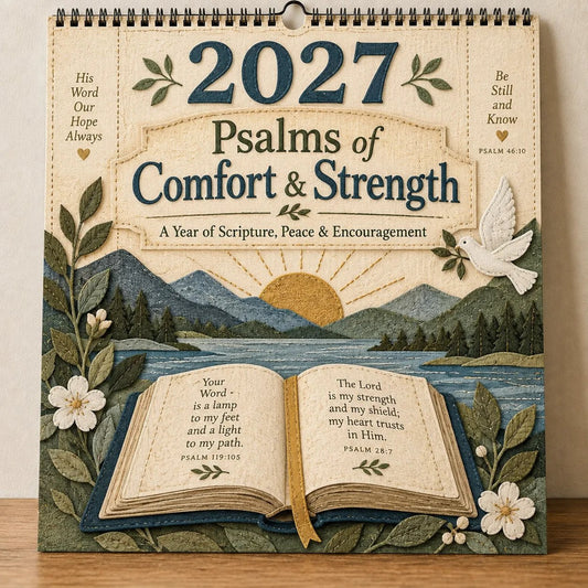 2027 Psalms of Comfort Strength Wall Calendar –  Year of Scripture, Peace & Encouragement