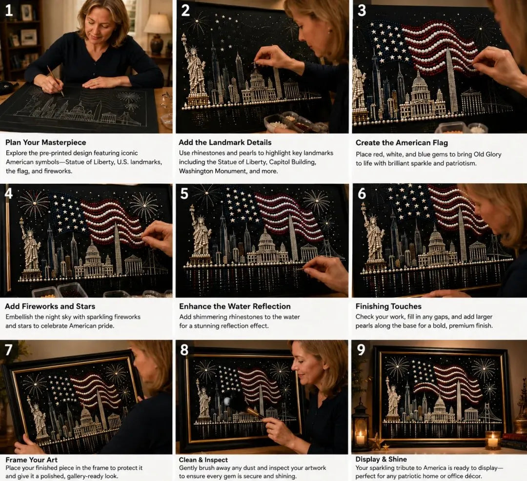 🦅🇺🇸 America 250th Anniversary Pearl Art Kit-DIY Patriotic Keepsake 1776-2026