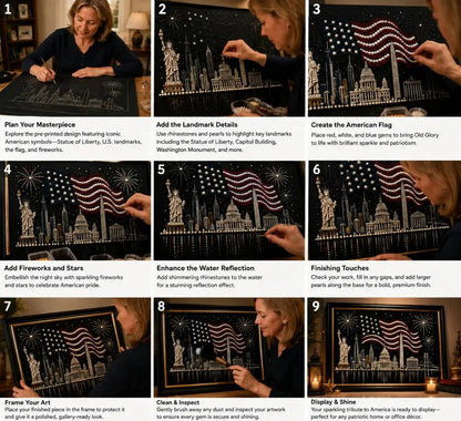 🦅🇺🇸 America 250th Anniversary Pearl Art Kit-DIY Patriotic Keepsake 1776-2026