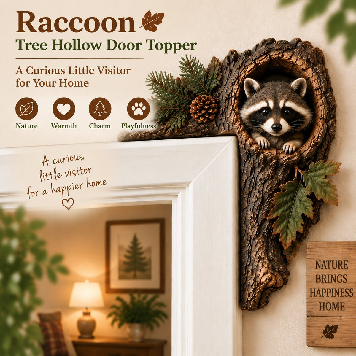 Woodland Tree Hollow Door Topper – Corner Door Frame Accent