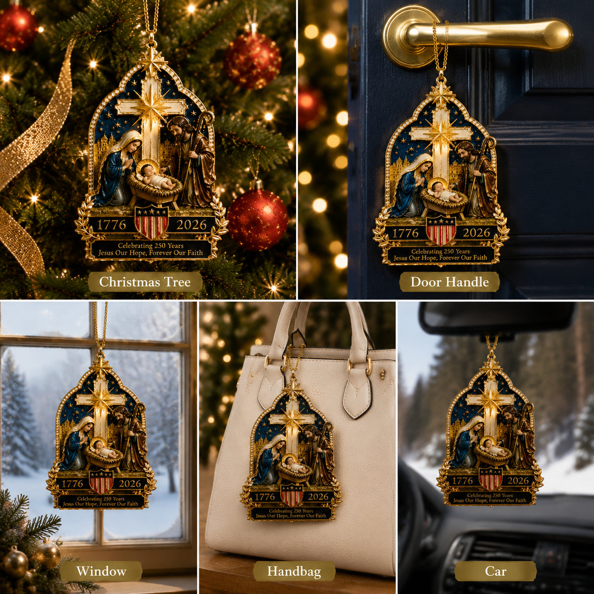 🙏 Nativity Scene Christmas Tree Ornament – You Know What Truly Built This Nation