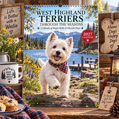 West Highland Terrier 2027 Wall Calendar – “Through the Seasons” Dog Lover’s Keepsake