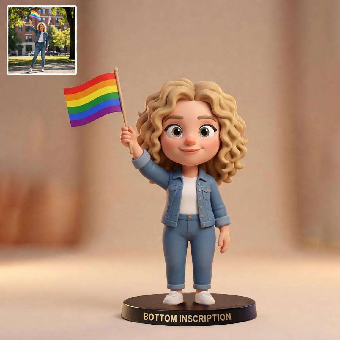 Show Your Pride Figure-Personalized Photo Desk Decor - Gift For Couple, Wife, Husband, Boyfriend, Girlfriend