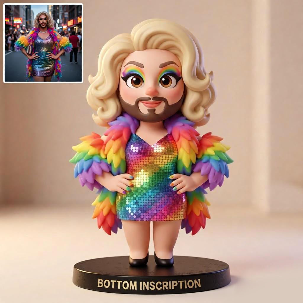 Show Your Pride Figure-Personalized Photo Desk Decor - Gift For Couple, Wife, Husband, Boyfriend, Girlfriend