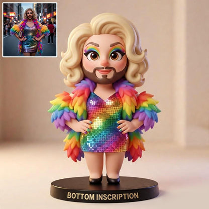 Show Your Pride Figure-Personalized Photo Desk Decor - Gift For Couple, Wife, Husband, Boyfriend, Girlfriend