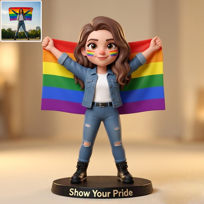 Show Your Pride Figure-Personalized Photo Desk Decor - Gift For Couple, Wife, Husband, Boyfriend, Girlfriend
