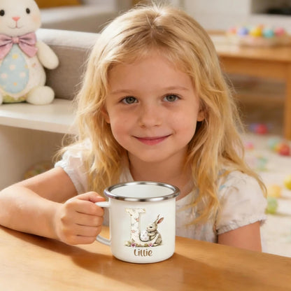 Personalized Bunny Initial Mug – Easter Edition，Easter Party Gift for Kids