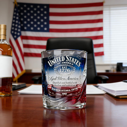 Personalized American Anniversary Whisky Glass
