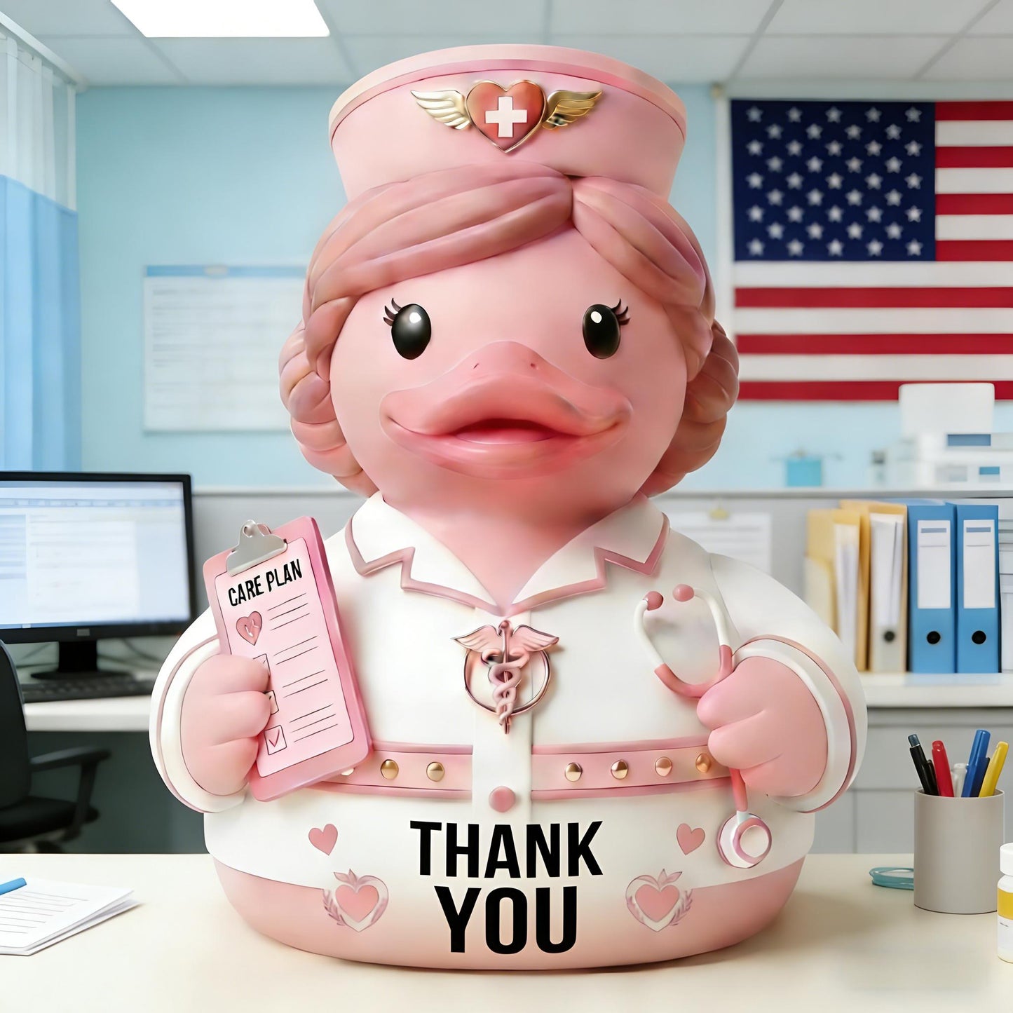 Personalized Nurse Duck Figurine
