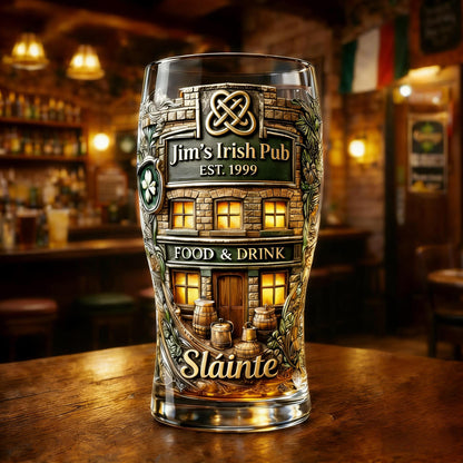 ☘🍻Personalized Irish Pub Timeless Heritage Collector Glass