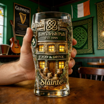 ☘🍻Personalized Irish Pub Timeless Heritage Collector Glass