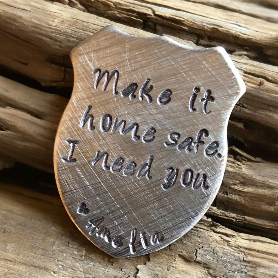 👮‍♂️ Personalized Police Officer Challenge Coin – Pewter Pocket Pebble