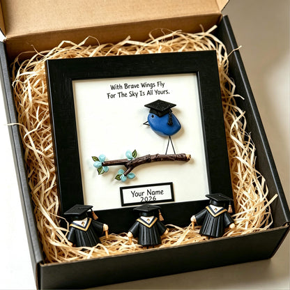 Personalized Sea Glass Graduation Bird Framed Art