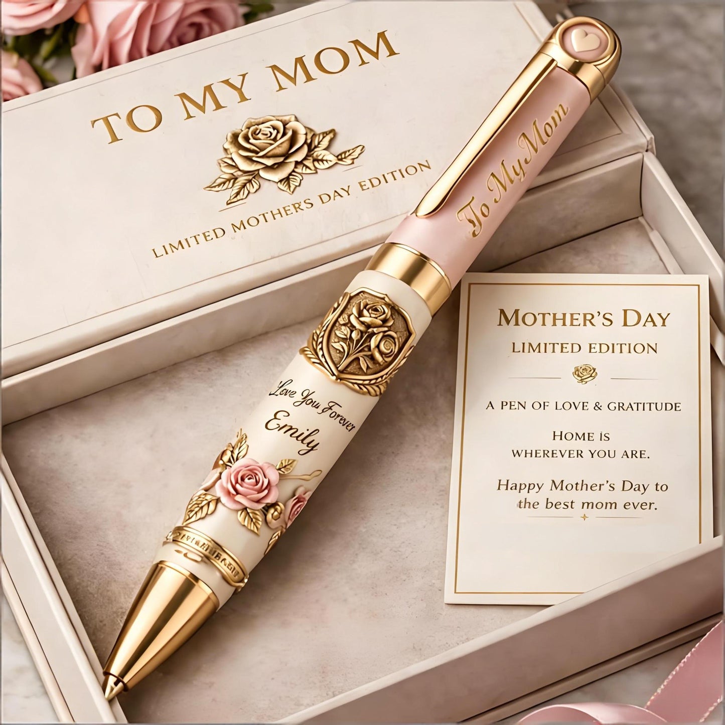 Personalized "To My Mom" Pen – "Home Is Wherever You Are"