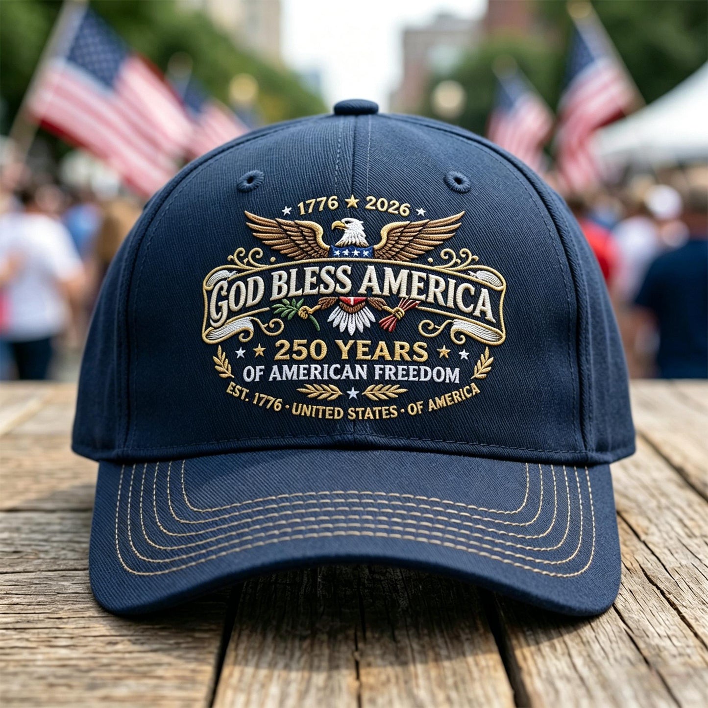 God Bless America 250th Anniversary Baseball Cap