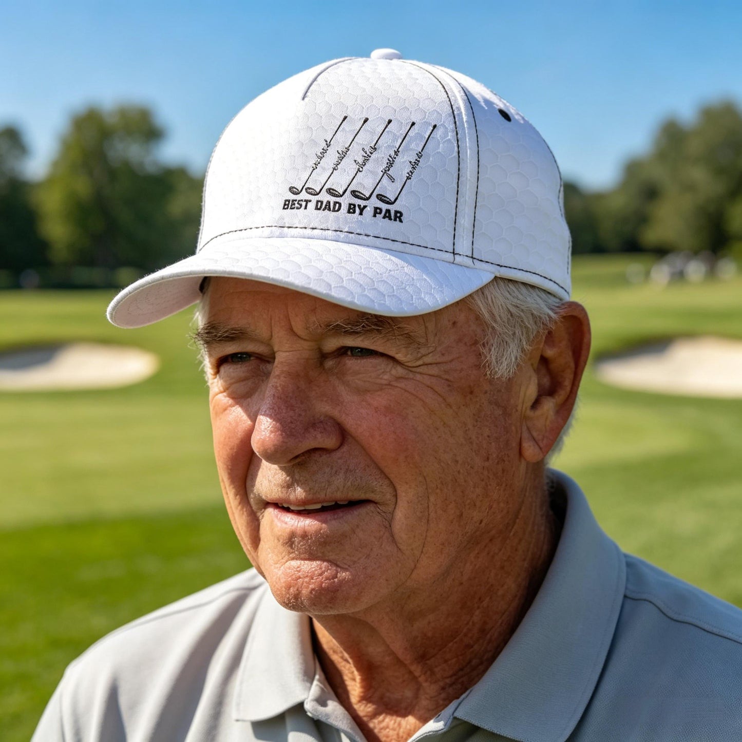 Personalized Best Dad By Par Cap, Grandpa Fathers Day Gift, Papa Name Golfing Gear, Husband Anniversary Keepsake