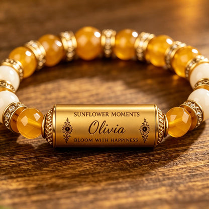 Personalized Sunflower Moments Bracelet with Giftbox
