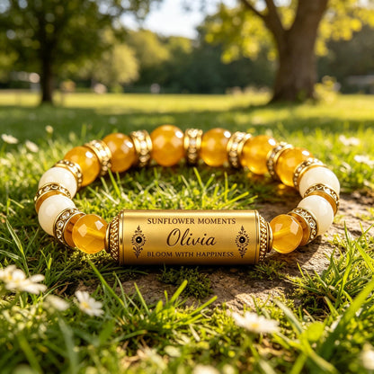 Personalized Sunflower Moments Bracelet with Giftbox