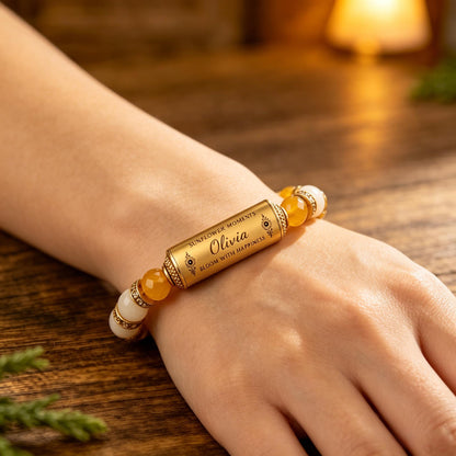 Personalized Sunflower Moments Bracelet with Giftbox