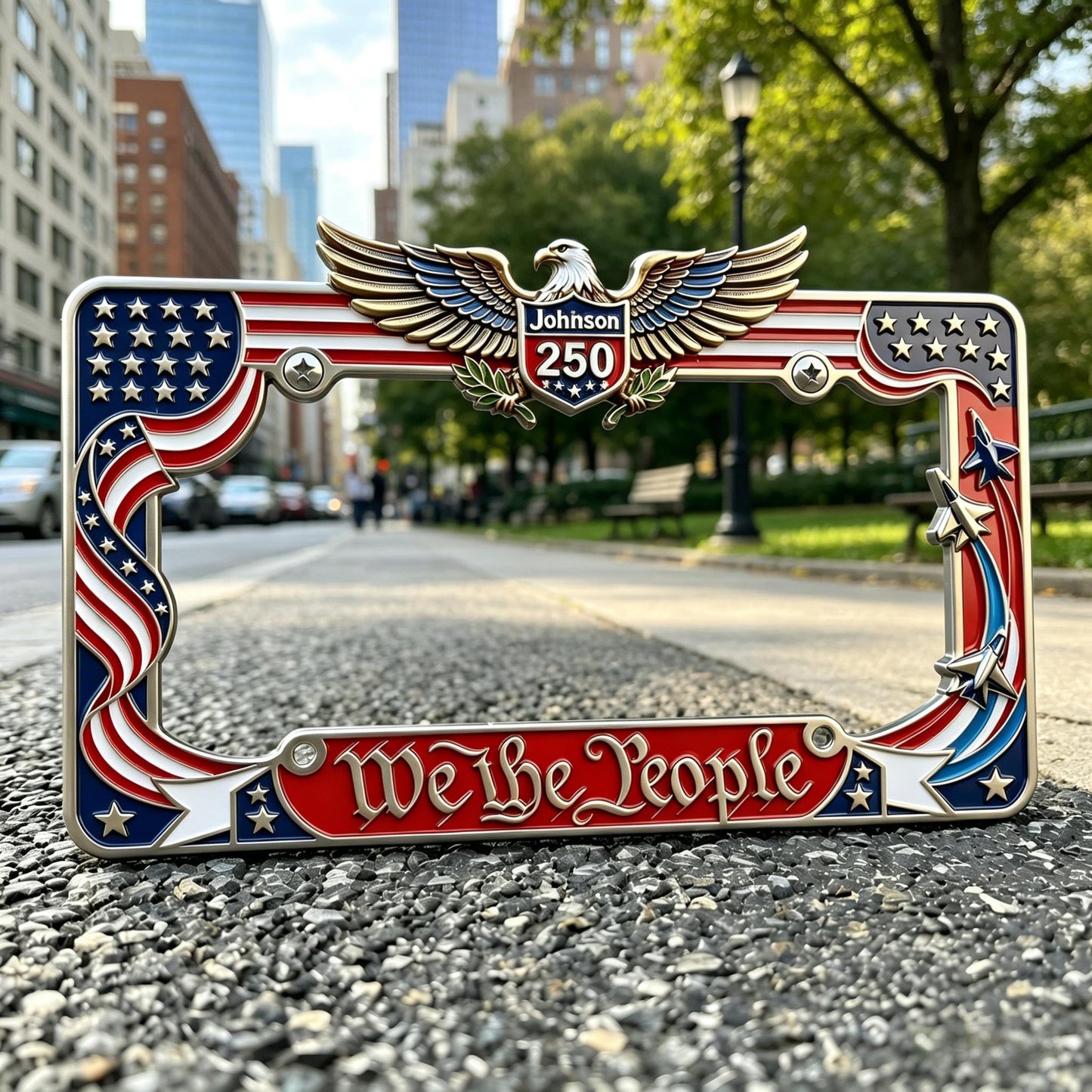 Personalized "We The People" Patriotic License Plate Frame