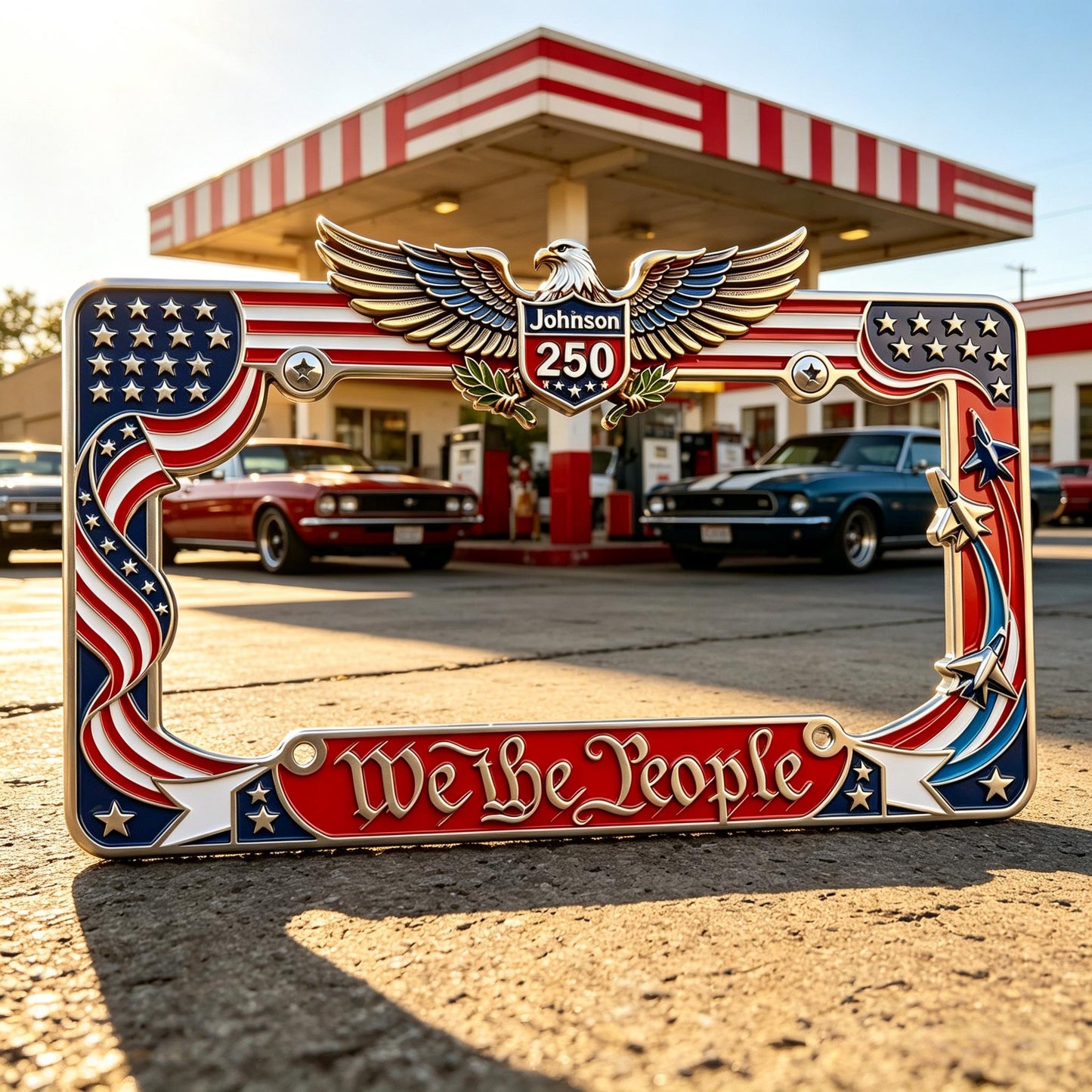 Personalized "We The People" Patriotic License Plate Frame