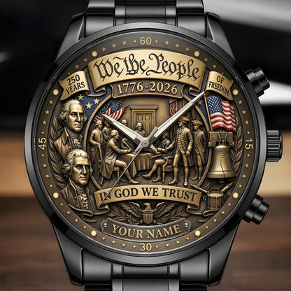 United States 250th Anniversary Personalized Name Watch - A Timeless Tribute to 250 Years of American Freedom