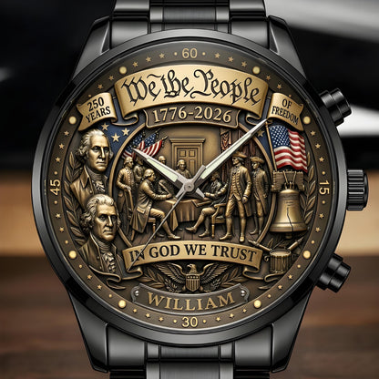 United States 250th Anniversary Personalized Name Watch - A Timeless Tribute to 250 Years of American Freedom