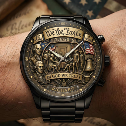 United States 250th Anniversary Personalized Name Watch - A Timeless Tribute to 250 Years of American Freedom