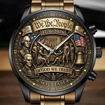 United States 250th Anniversary Personalized Name Watch - A Timeless Tribute to 250 Years of American Freedom